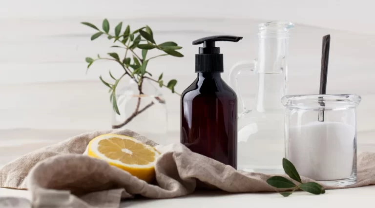 eco-friendly tools and ingredients on a table